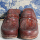 Rapallo - Vintage Maroon Leather Clogs - Thumbnail 2