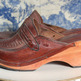 Rapallo - Vintage Maroon Leather Clogs - Thumbnail 3