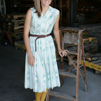 50's Sea Green Floral Dress
