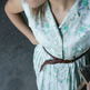 50's Sea Green Floral Dress - Thumbnail 4