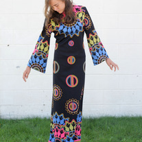 70's Black Maxi Funk Dress