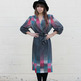Gray, Teal, Pink Swoop Top Dress - Thumbnail 1