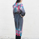 Gray, Teal, Pink Swoop Top Dress - Thumbnail 4