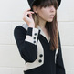 Black & Cream 1960's Collar Button Dress - Thumbnail 2