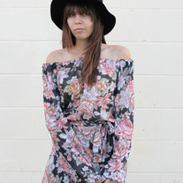 Sheer Black Floral Dress