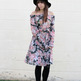 Sheer Black Floral Dress - Thumbnail 2