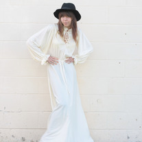 70's Cream Maxi Field Dress