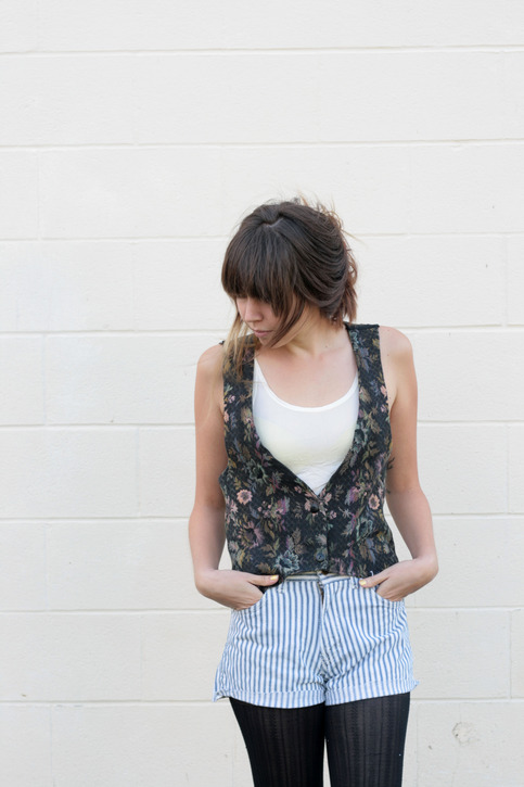 Black Floral Vest