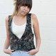 Black Floral Vest - Thumbnail 1