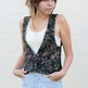Black Floral Vest - Thumbnail 2