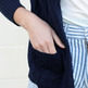 Vintage Navy Ribbed Cardigan - Thumbnail 3