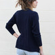 Vintage Navy Ribbed Cardigan - Thumbnail 4