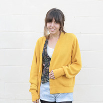 Vintage Oversized Cozy Mustard Boyfriend Cardigan