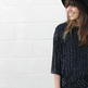 Sarin - Sequin/Beaded Black Floral Crop Romper Top - Thumbnail 2