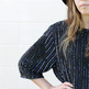 Sarin - Sequin/Beaded Black Floral Crop Romper Top - Thumbnail 4