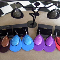 Paint Drip Wood Earrings