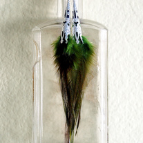 Moss Green Feather Earrings
