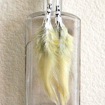 Khaki Green Feather Earrings