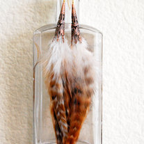 Orange Chinchilla Feather Earrings