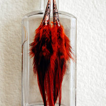 Orange Feather Earrings