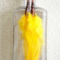 Buttercup Yellow Feather Earrings 