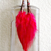 Fuchsia Feather Earrings