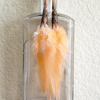 Apricot Orange Feather Earrings