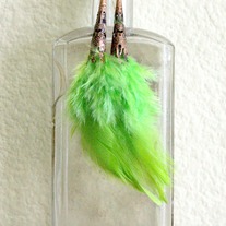 Neon Green Feather Earrings