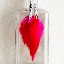 Fuchsia Pink Feather Earrings