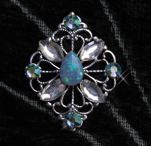 Tribal Belly Dance Bindi ~ Blue Opal