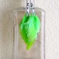 SOLD Neon Green Feather Earrings