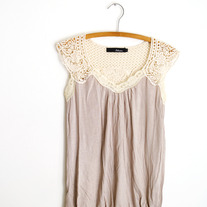 Beige Crochet/Lace Top