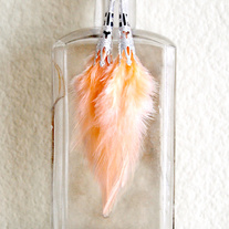 Apricot Orange Feather Earrings