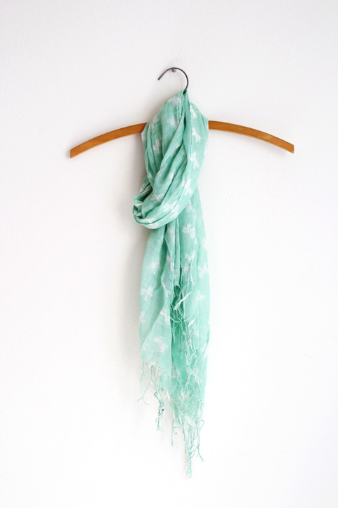 Bow Print Scarf - Mint or Black