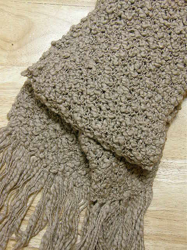 Hand-knit Beige Scarf