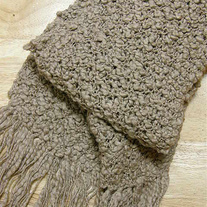 Hand-knit Beige Scarf