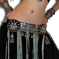  Tribal Banjara Mirror Fringe Coin Belt