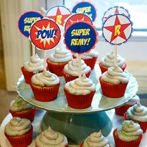 Super Hero Cupcake Toppers - Digital Download