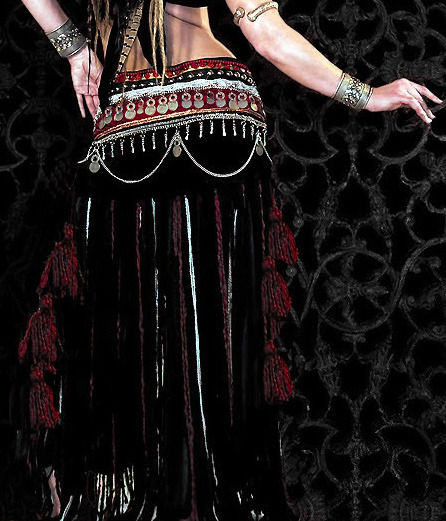 Tribal Velvet Tassel Fringe Coin Belt