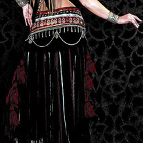 Tribal Velvet Tassel Fringe Coin Belt