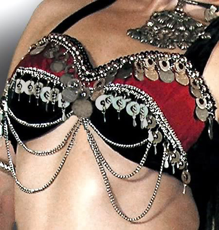Tribal Velvet Coin Chain Drape Bra