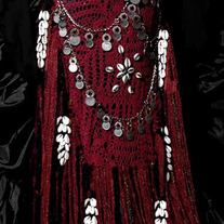 Crochet Net Tribal Mirror Fringe Belt
