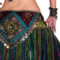 Jeweled Brocade Tribal Fringe Belt