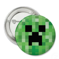 Minecraft Creeper 2 1/4 Inch Pinback Button