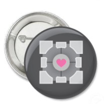 Portal - Companion Cube 2 1/4 Inch Pinback Button