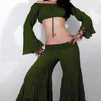 Tribal Gypsy Cotton Tier Pants