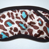 Sleep Mask- Blue/Brown Leopard 