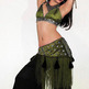 Jeweled Velvet Tassel Fringe Hip Scarf - Thumbnail 1
