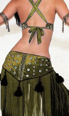 Jeweled Velvet Tassel Fringe Hip Scarf