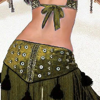 Jeweled Velvet Tassel Fringe Hip Scarf
